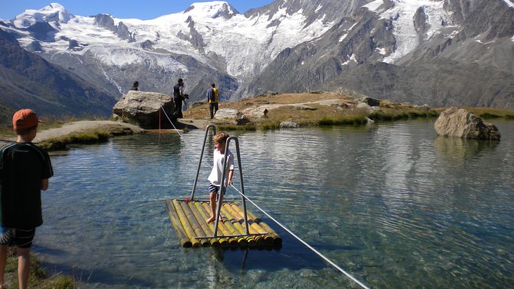 Wellness- und Genussweg auf der Alp Kreuzboden in Saas Fee (Wallis)