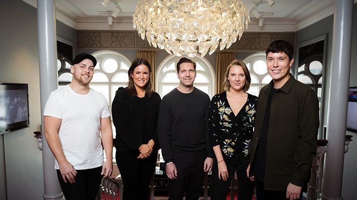 Från vänster: Henrik Lindblom, Sandra Lörnell, Niclas Gillqvist, My Larsson och Peter Björklund. Foto: Pax Engström