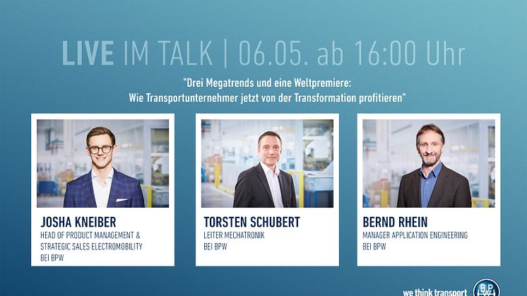 Drei Megatrends und eine Weltpremiere - Live-Talk am 6. Mai ab 16:00 Uhr