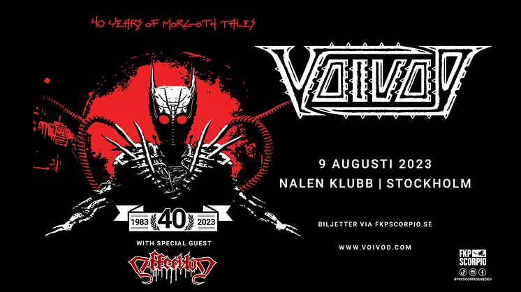 40-årsfirande VoiVod spelar i Stockholm 9 augusti