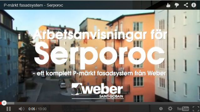Weber lanserar instruktionsfilmer för P-märkta fasadsystem