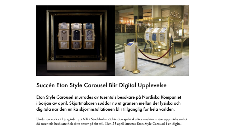Succén Eton Style Carousel Blir Digital Upplevelse