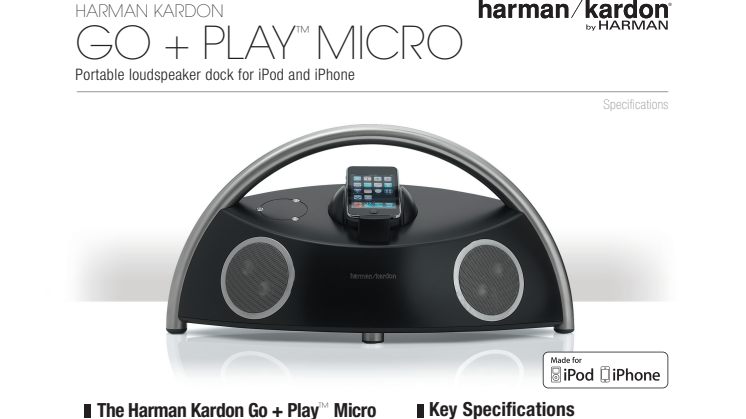 Specification sheet - harman kardon Go and Play Micro (English)