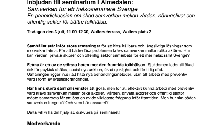 ViktVäktarna kommer till Almedalen 2012!