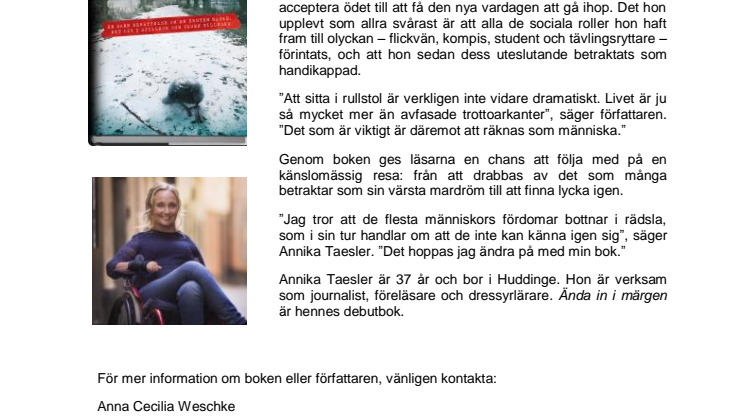 Annika Taeslers bok högaktuell på Internationella funktionshinderdagen den 3 december