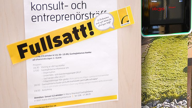 Entreprenörsträff lockar så många att det blir ”lapp på luckan”!