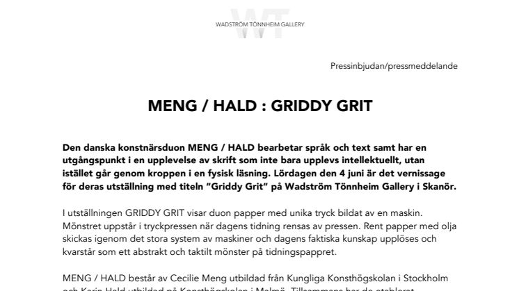 MENG / HALD : GRIDDY GRIT