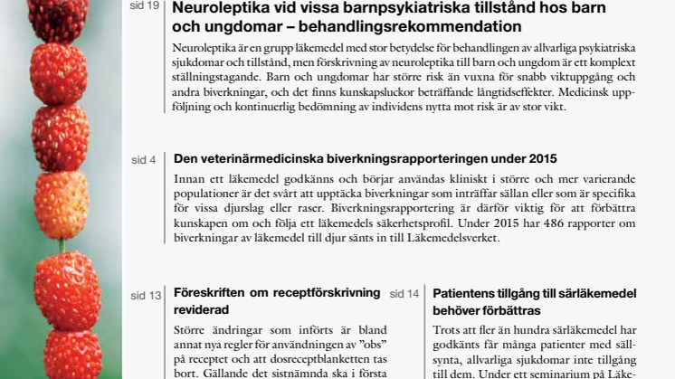 Information från Läkemedelsverket nr 4 2016
