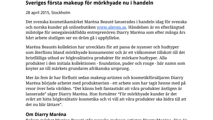 Sveriges första makeup för mörkhyade nu i handeln