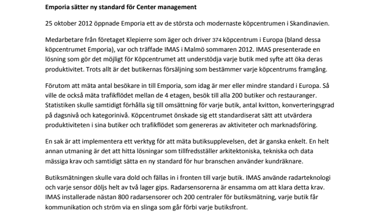 Emporia sätter ny standard för Center management