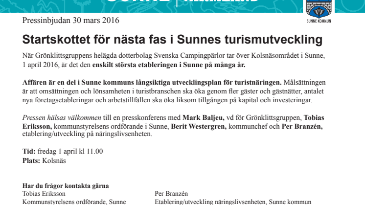 Startskottet för nästa fas i Sunnes turismutveckling