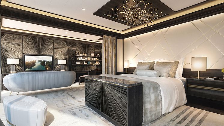 Regent Suite master Bedroom - Seven Seas Splendor - TDoS design.