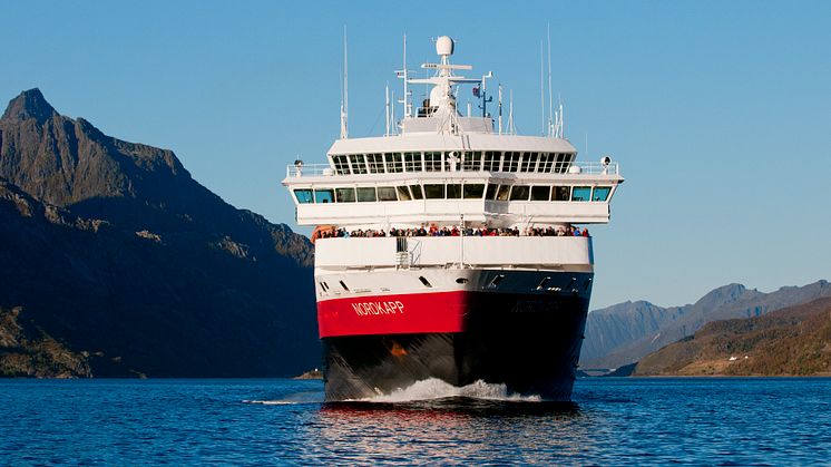 Hurtigruteskipet MS Nordkapp. Foto: Trym Ivar Bergsmo / Hurtigruten