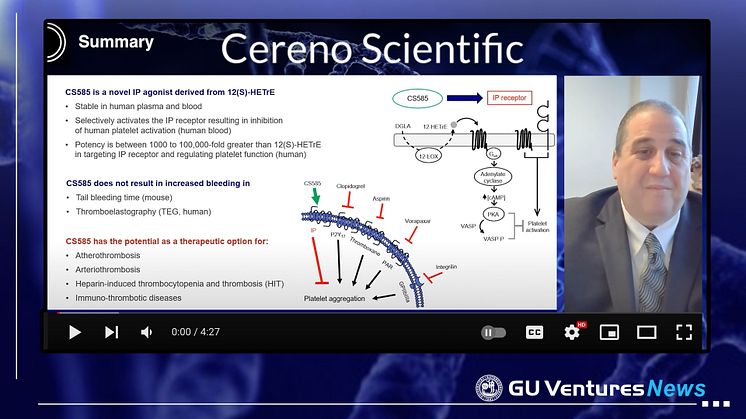 Cereno presenterar lovande data för preklinisk CVD-kandidat - se videopresentation