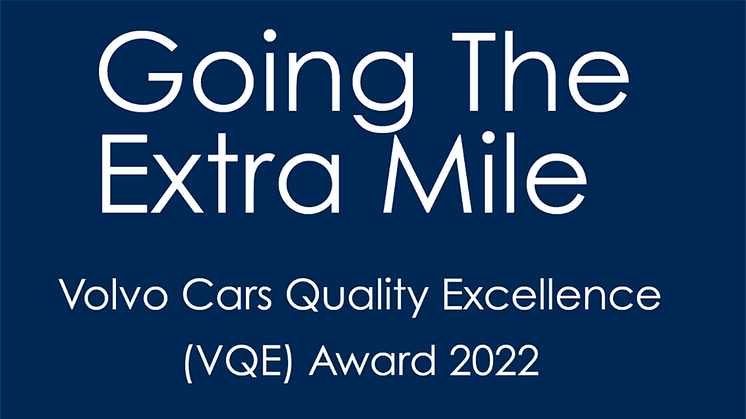 CabinAir has been honored with the Volvo Cars Quality Excellence (VQE) Award 2022 for its Advanced Air Cleaner (AAC) product. 