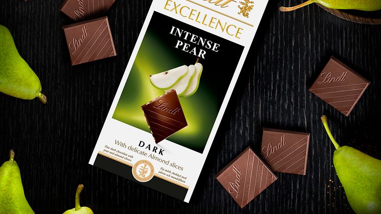 En uppfriskande nyhet i chokladhyllan... Upptäck nya Lindt Excellence Intense Pear.