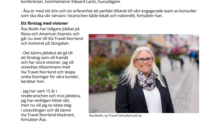 Via Travel Norrland växer i Örnsköldsvik
