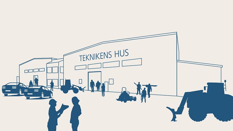 Illustration: Teknikens hus av Sandra Kipper, Kungsbacka kommun