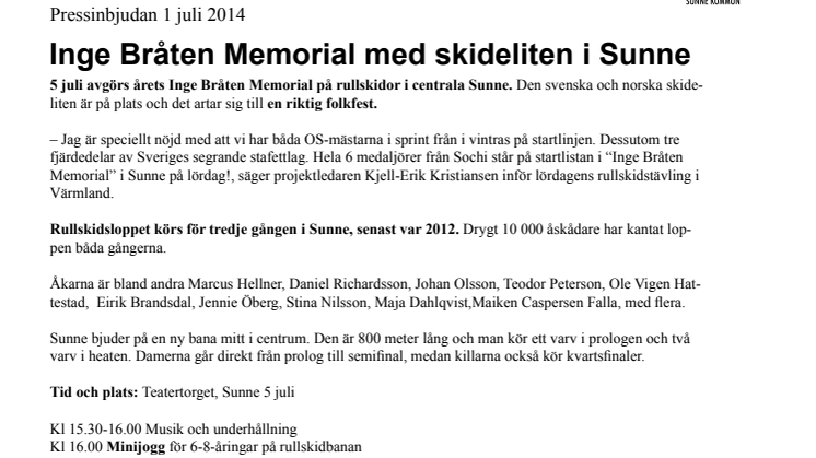 Inge Bråten Memorial med skideliten i Sunne