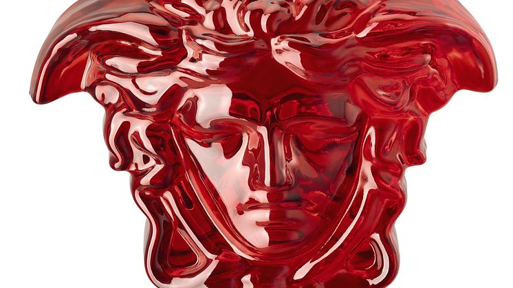 Rosenthal meets Versace Medusa Paperweight collection in red. 