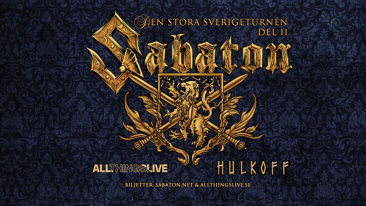 ﻿Sabatons Sverigeturné 2023 – 20 föreställningar i 20 nya städer!