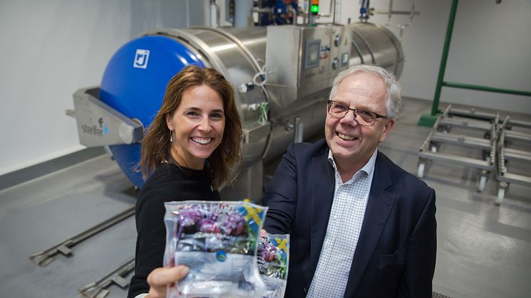 Sara Berger, VD på SydGrönt och Bengt Persson, VD på Foodhills under dagens invigning