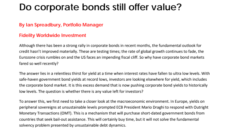 Do corporate bonds still offer value?