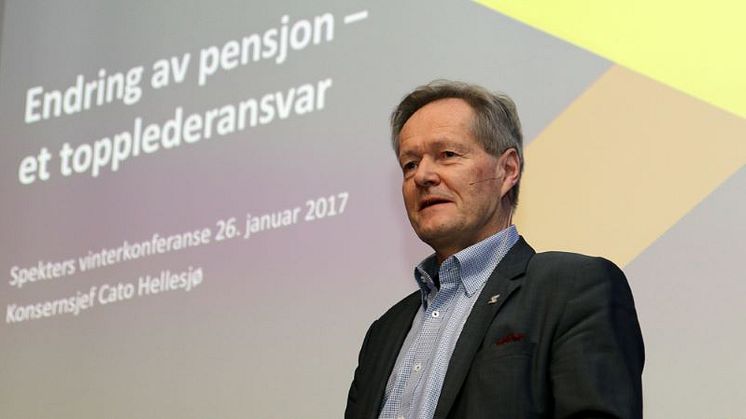 Sporveissjef Cato Hellesjø på Spekters vinterkonferanse