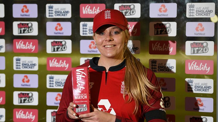 The Derby-born leg-spinner made 26 and took 2-24. Photo: Getty Images