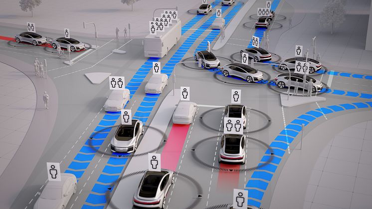 Fremtidens mobilitet, hvor selvkørende biler kan være med til at løse de trafikale udfordringer.