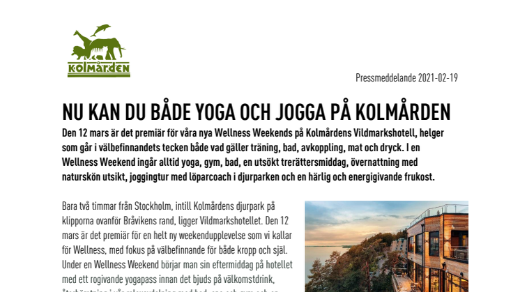 Nu kan du både yoga och jogga på Kolmården