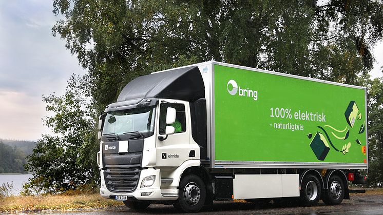 Första ellastbilen från Einride på plats hos Bring i Göteborg - ska spara 78 procent koldioxid