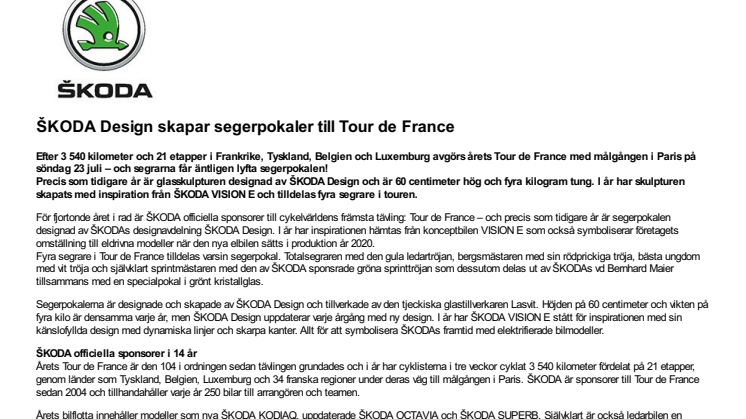 ŠKODA Design skapar segerpokaler till Tour de France