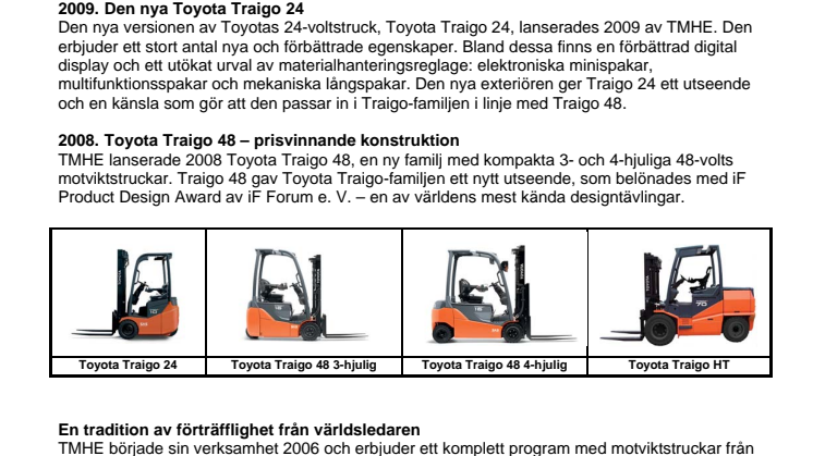 Faktablad - Toyota Traigo HT - elektrisk motviktstruck