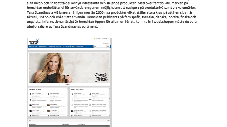 Ny hemsida för Tura Scandinavia AB