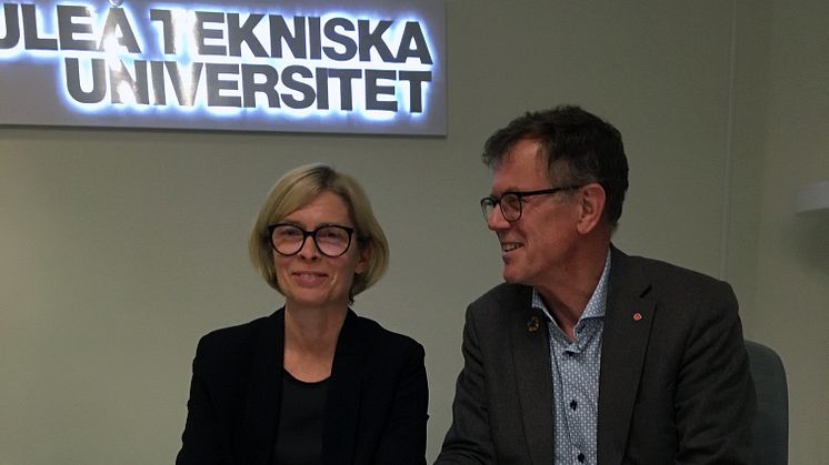 Birgitta Bergvall-Kåreborn, rektor vid Luleå tekniska universitet och Anders Lundkvist, kommunalråd i PIteå.