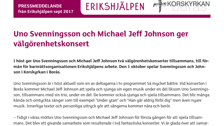 Uno Svenningsson och Michael Jeff Johnson till Borås
