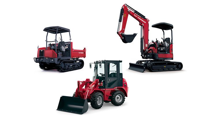 Yanmar compact equipment in the Premium Red color