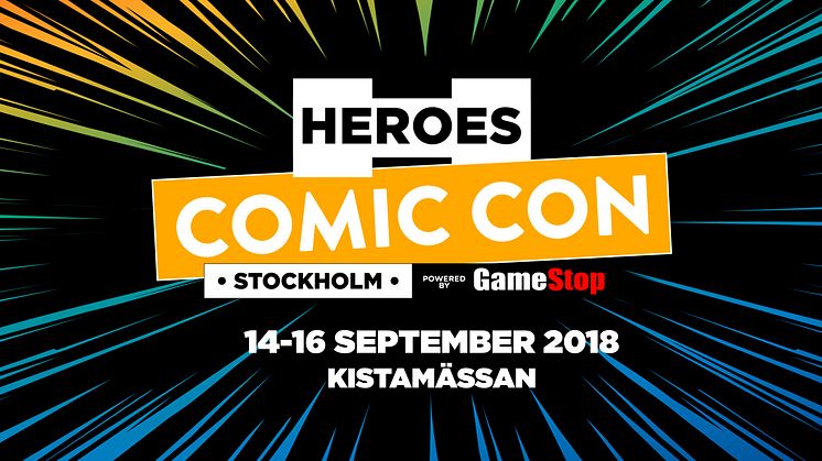 Comic Con Stockholm återkommer till Stockholm den 14-16 september i partnerskap med GameStop