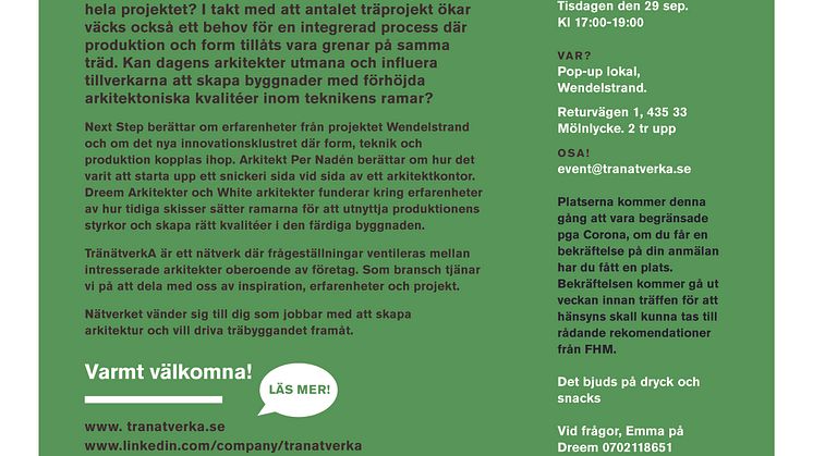 Tränätverkas träff i höst har form och produktion som övergripande tema 