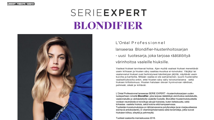 Vaaleiden hiusten räätälöityä hoitoa  - SERIE EXPERT BLONDIFIER