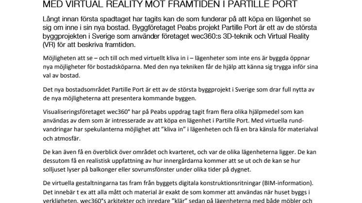 Med Virtual Reality mot framtiden i Partille Port