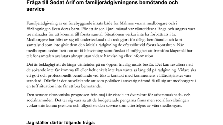 240829 Fråga till Sedat Arif om familjerådgivningens bemötande och service.pdf