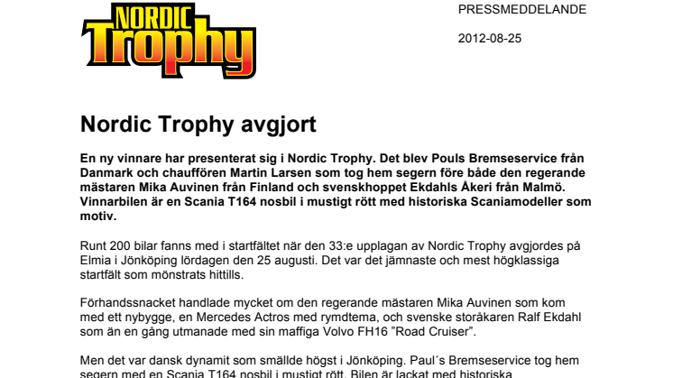 Nordic Trophy avgjort