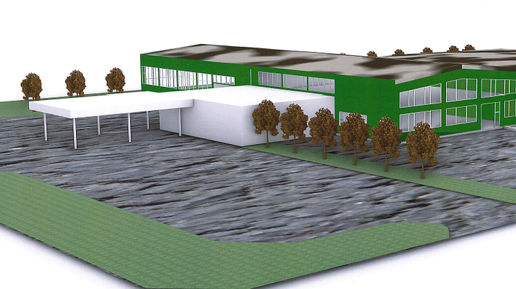 The planned design for the new expansion at the Camfil Tech Centre in Trosa, Sweden