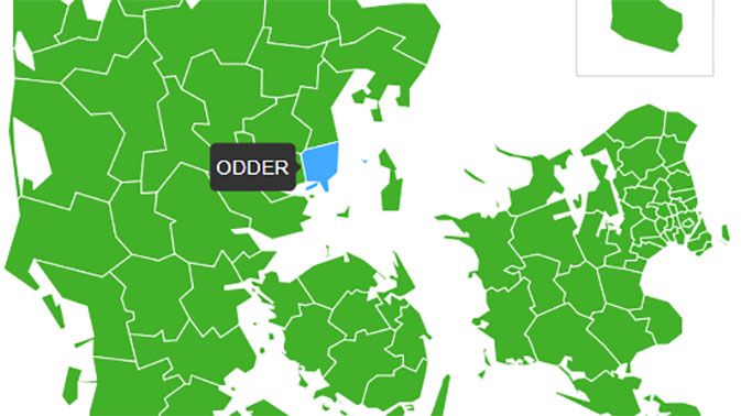 Odder fik Danmarks 9. højeste stemmeprocent