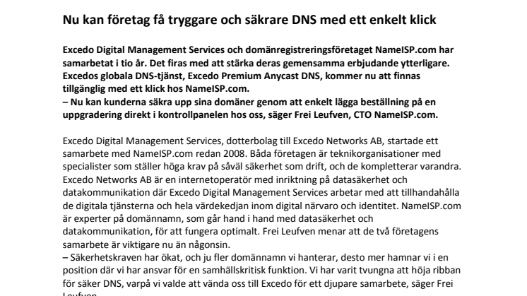 Nu kan företag få tryggare och säkrare DNS med ett enkelt klick