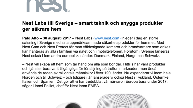 ​Nest Labs till Sverige – smart teknik och snygga produkter ger säkrare hem