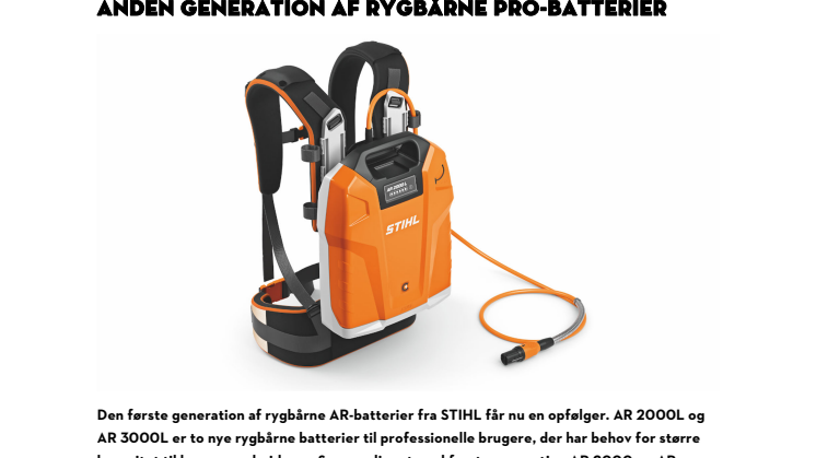 Anden generation af rygbårne PRO-batterier fra STIHL