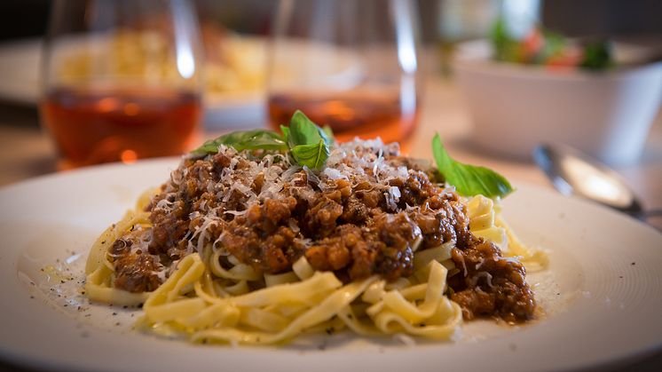 Vegansk bolognese på baljväxtfärs 